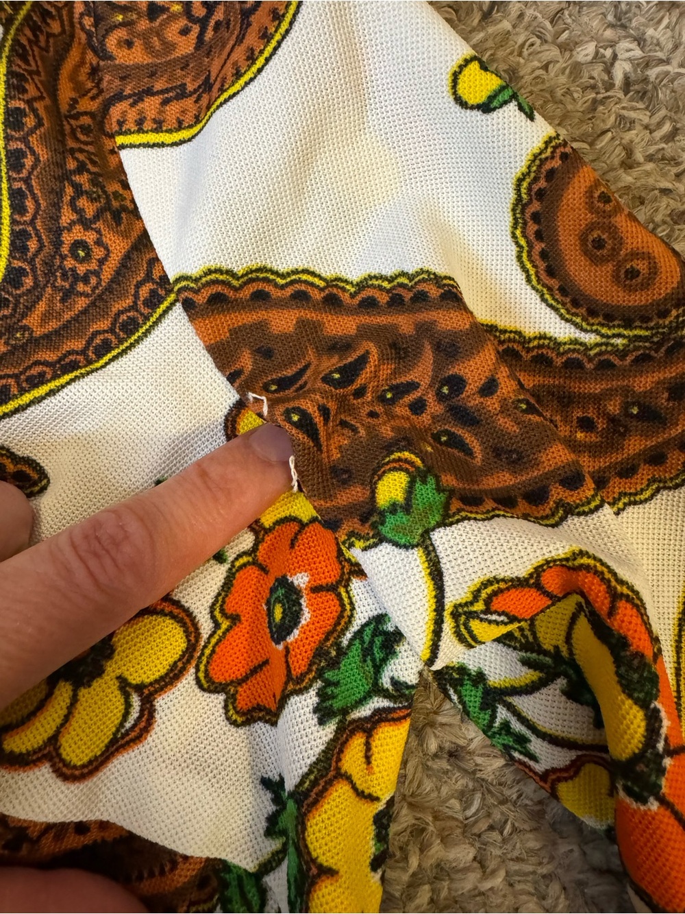 Vintage 1970’s Paisley floral print mod mini dress - Picture 6 of 9